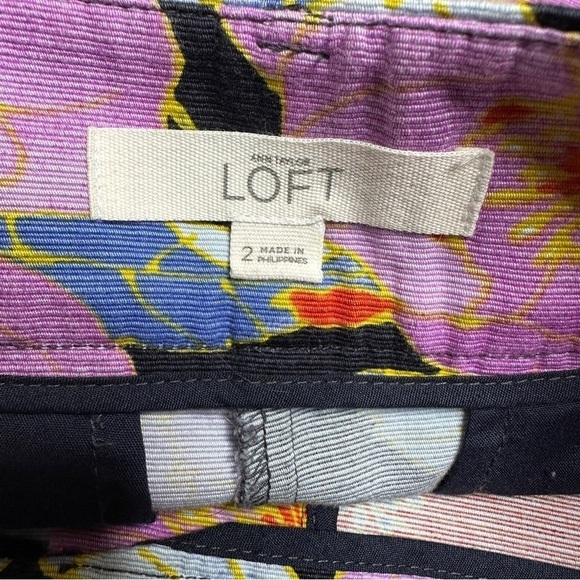 LOFT The Riviera Short purple and orange floral shorts 2 - Picture 2 of 5